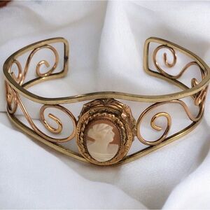 12KT Gold-Filled Haywood Cameo Cuff Bracelet
